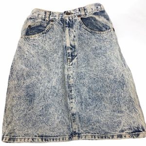 Vintage Palmetto Acid Washed Denim Mini Skirt